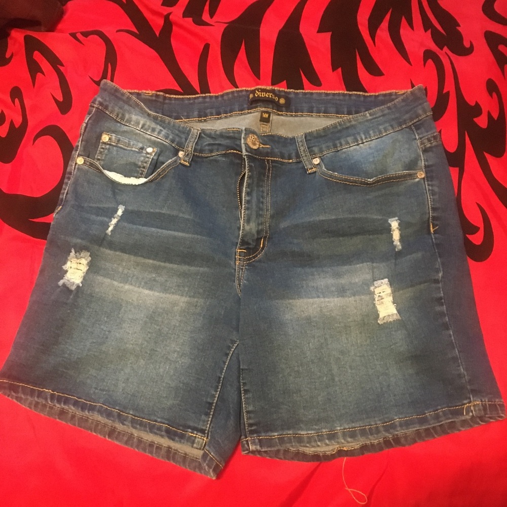 Cute distressed blue jean shorts